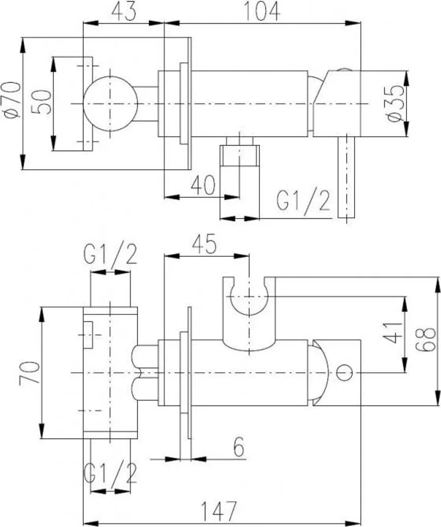 Mitigeur Bidet et WC Encastrable SEINA en Laiton Bronze Haute Qualité - 2