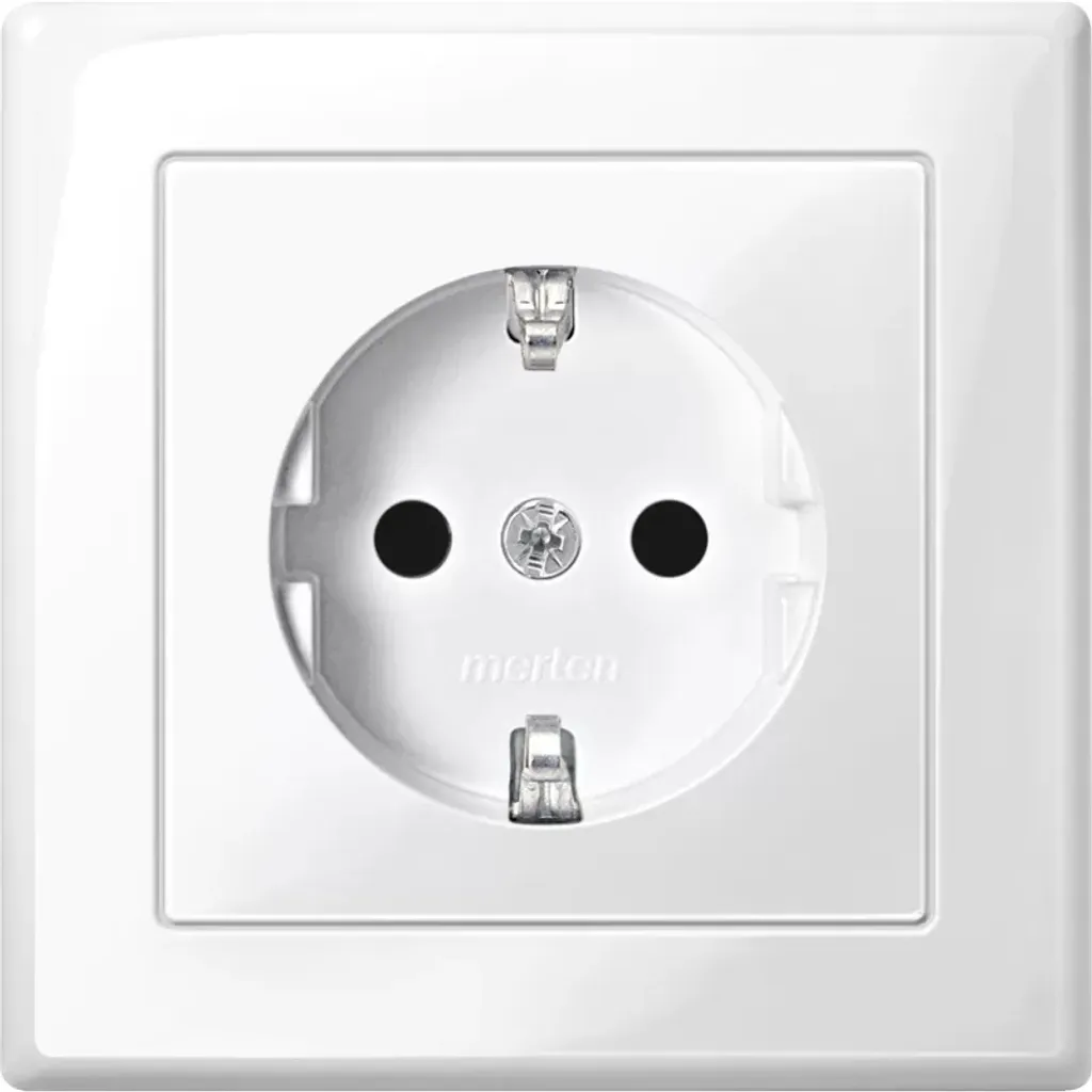 Prise CEBEC Merten MEG2300-1419 avec Finition Blanc Polaire Glossy