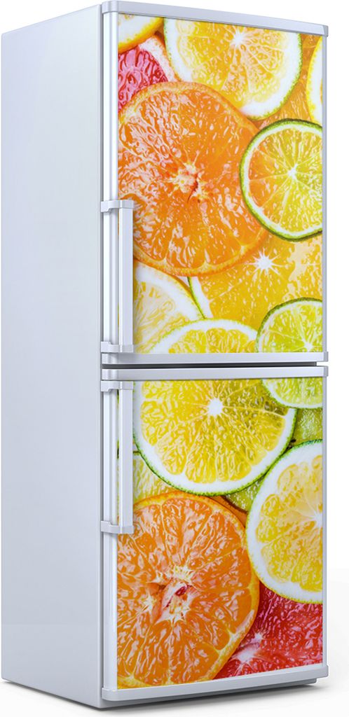 Kühlschrankdekoration 70x180 cm Aufkleber auf dem Kühlschrank - Farbige Früchte