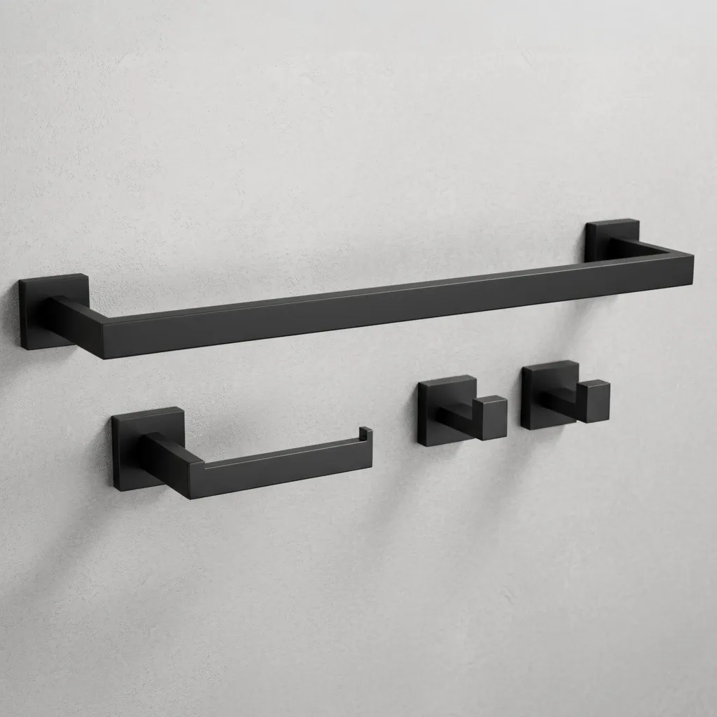 Set Bagno Rea Rio Black 4 Pezzi | Ordine e Stile per la Famiglia