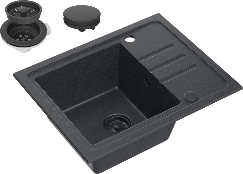 VBChome Lavello Granito Nero 55 x 44 cm Lavello da incasso Immagine del prodotto 
