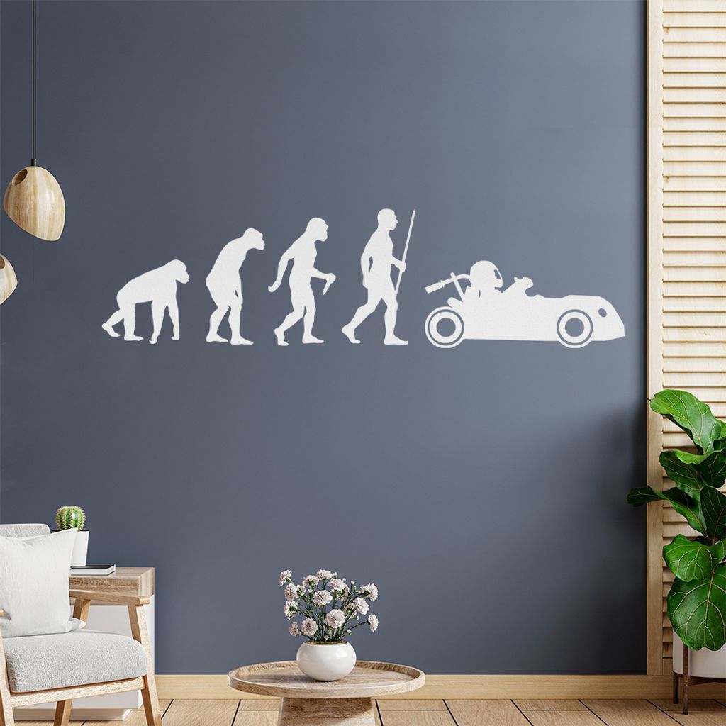 Kartsport fahren Evolution Wandtattoo Wandaufkleber Wall Sticker - Dekoration, Küche, Wohnzimmer, Schlafzimmer, Badezimmer