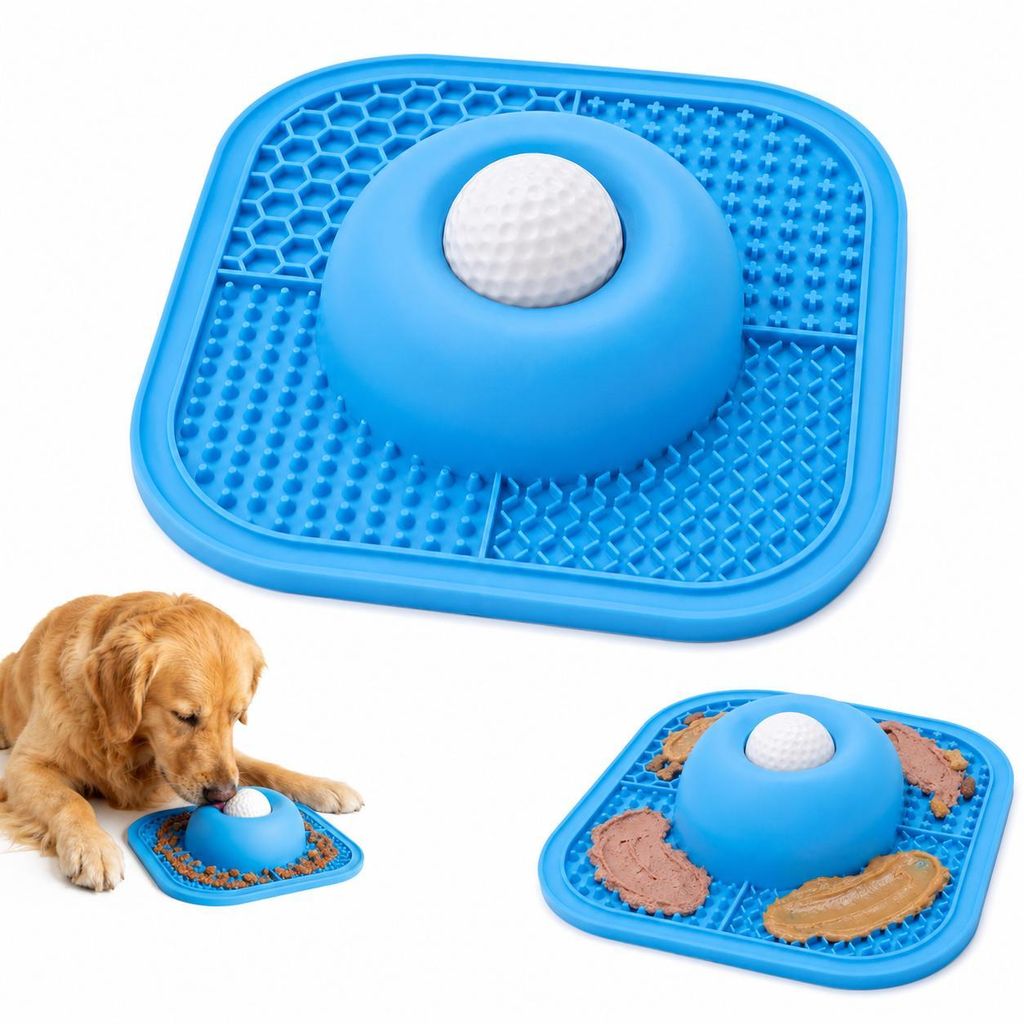Slow Feeder Hundenapf mit Leckmatte & Rollball Blau 5-6 Produktbild 