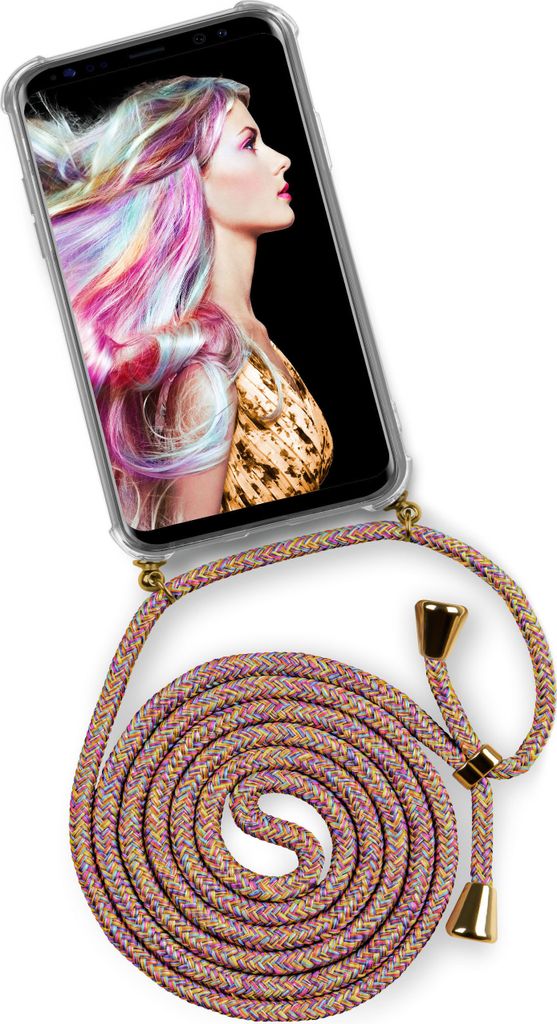 TWIST-Case + TWIST-Cord für Samsung Galaxy S9, Farbe:Sunny Rainbow (Gold)