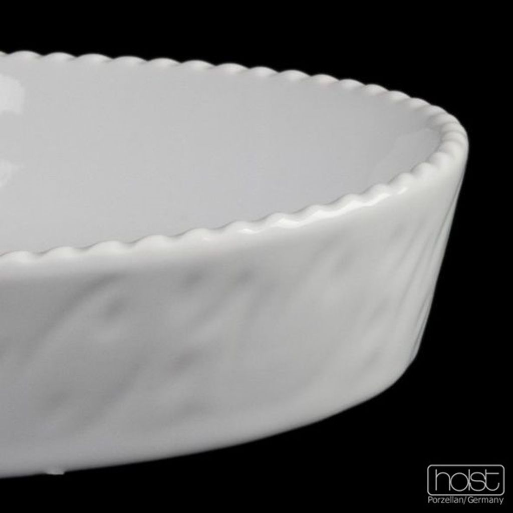 Feuerfeste Backform TOSCANA weiß oval 36 cm von Holst Porzellan / Backform / Ofenform / Auflaufform / Lasagneform / Gratinierform