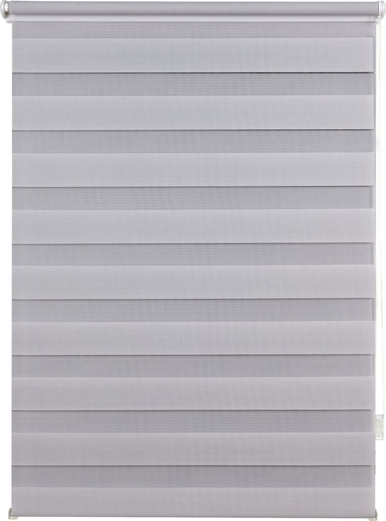 Fensterrollo Doppelrollo Klemmfix ohne Bohren mit Seitenzug Farbe: Grau, Größe: 60x160 cm