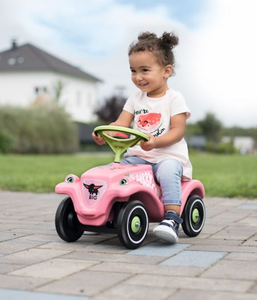 BIG Bobby Car Classic Flower Rutschauto Kinderauto Kinder Spielzeug Auto Rosa 