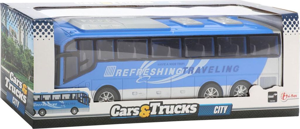 Toi-Toys Spielzeugbus blau Friktion 32cm - Cars & Trucks Bus