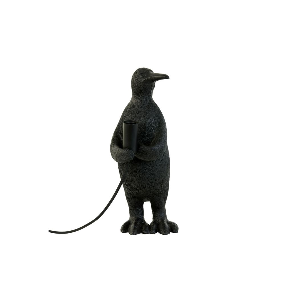Light & Living - Tischleuchte Penguin - Schwarz - 16x13x34cm Tischlampe - Nachttischlampe, Wohnzimmer, Schlafzimmer