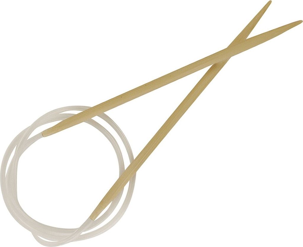 Bambus Rundstricknadel Stärke 5 mm, 80 cm Stricknadel Natur Stricken