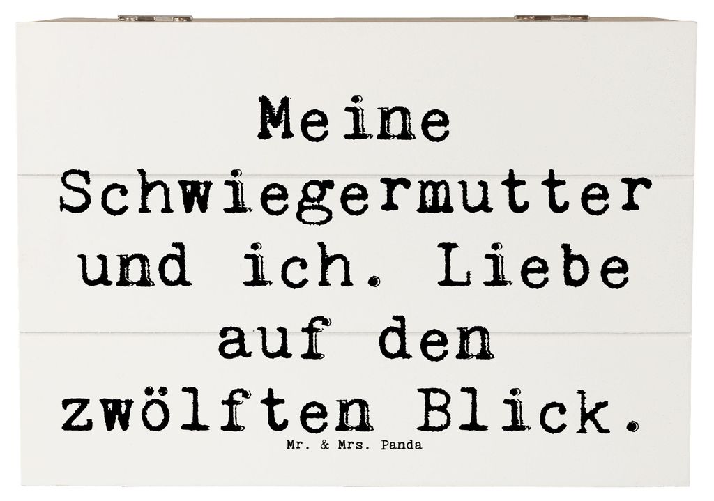 Mr. & Mrs. Panda Box Spruch Schwiegermutter Liebe 22 x 15 cm - Weiß - Geschenk, Schatzkiste, Familienmitglieder, Familie, schatztruhe, Verbindung,...