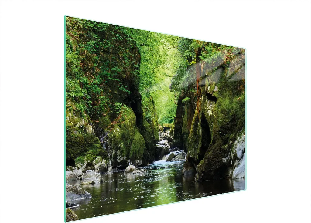 Tagliere Vetro Temperato 52x40 cm Motivo Foresta - Alta Qualità