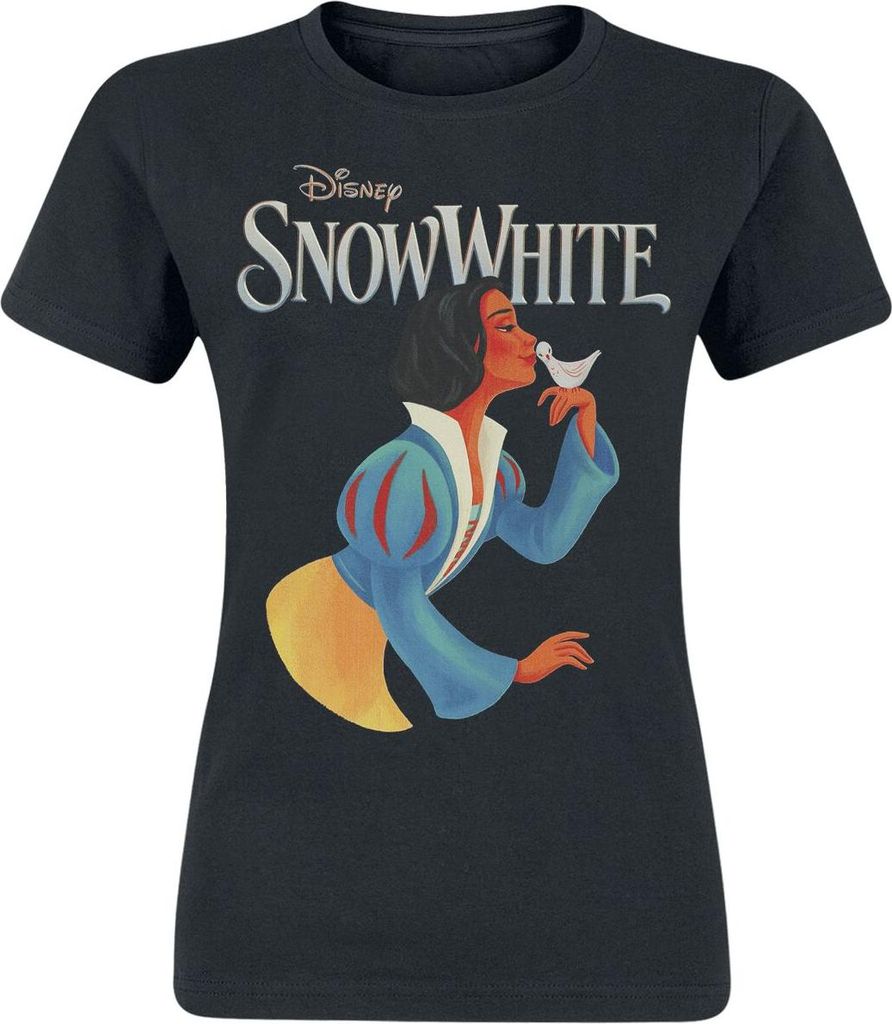 Schneewittchen T-Shirt Damen Snowwhite Dove Kisses schwarz M