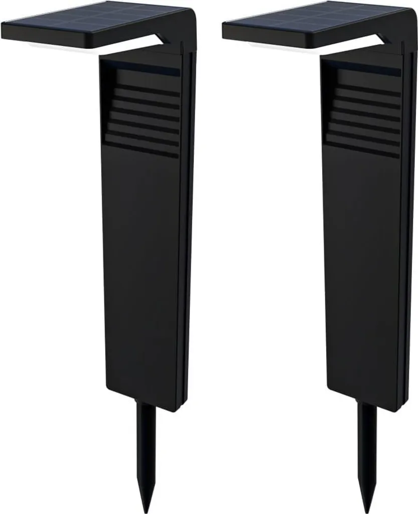 HOFTRONIC Maine - Lot de 2 Lampes Solaires 2W 200lm 3000K IP65 Noir