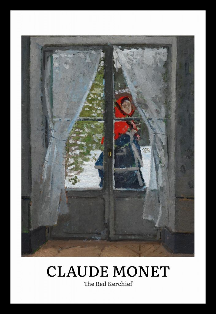 Plakat 20x30cm Design Das Rote Taschentuch, Monet Vintage für das Wohnzimmer