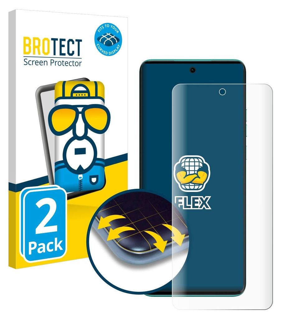 Product packaging and a screen protector on a phone.
