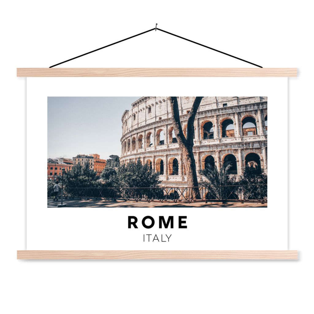 MuchoWow Textilposter Italien - Rom - Kolosseum 60x40 cm mit holzfarbenen Rahmen - Bilder