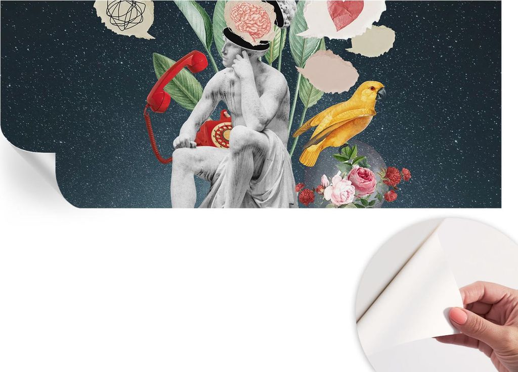 Selbstklebende Wandtapete - Dekorative Tapete für Wohnzimmer - Klebefolie für Wandbilder - Tapetenfolie für Wanddekoration - 208x146 cm - Surrea...