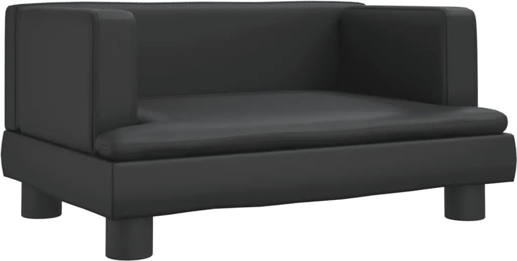 Mini Divano Nero Design per Bambini 60x40x30 cm | Ecopelle Luxury