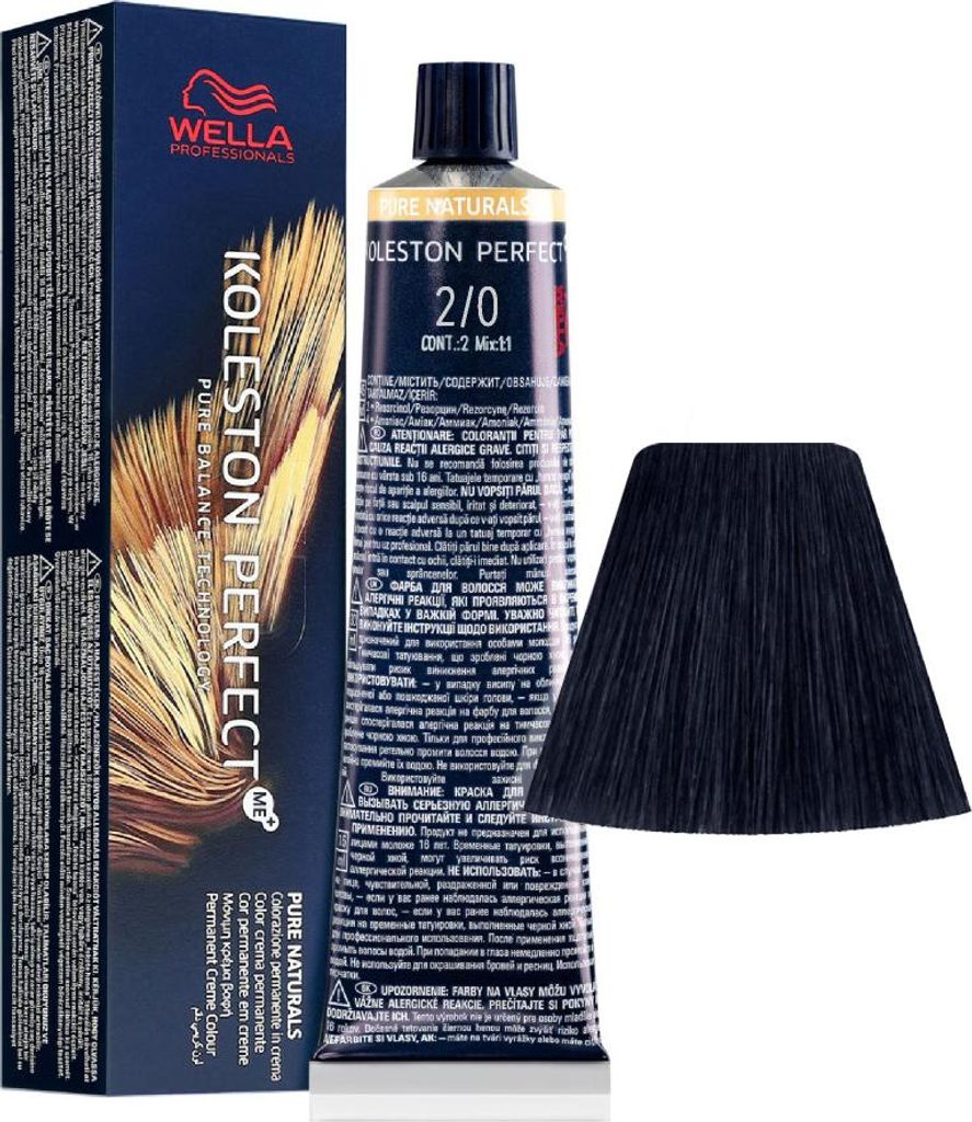 Wella Koleston Perfect ME+ Pure Naturals, Schwarz, 2/0, Produktbild 