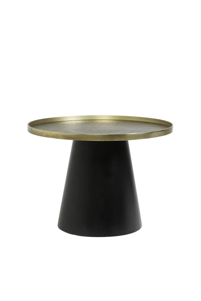 Table basse stable et compacte Popeta bronze antique noir 60x44cm