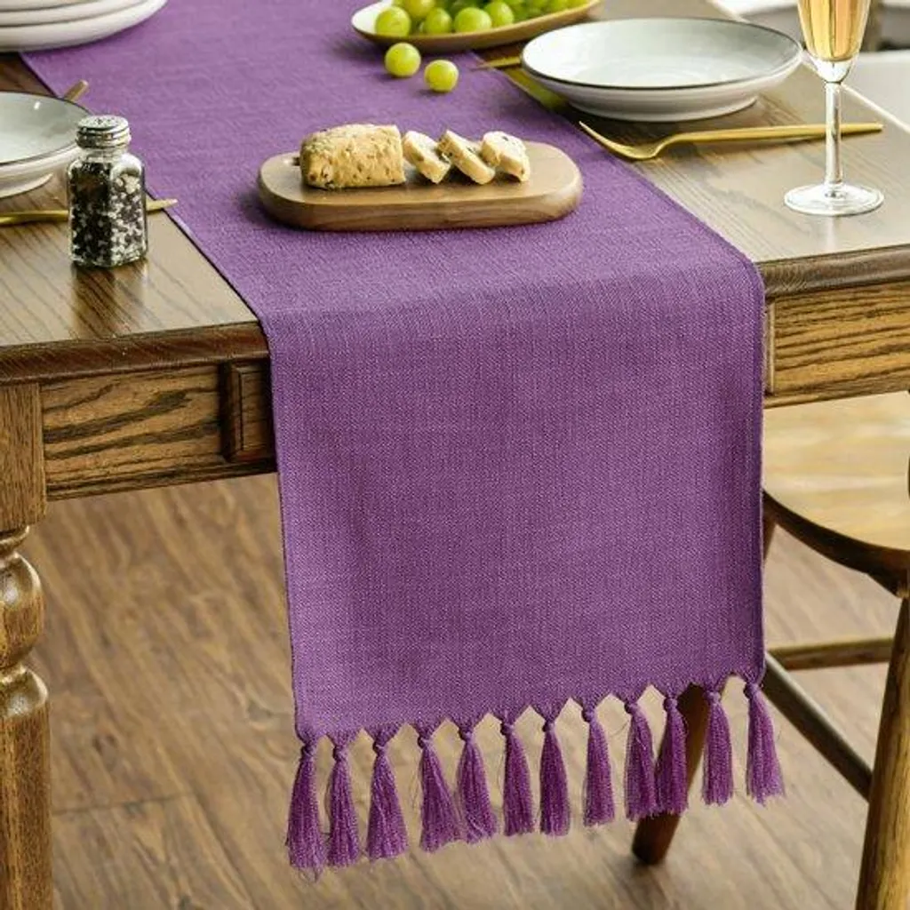 Chemin de table lavable carte du monde 243cm décor coloré résistant