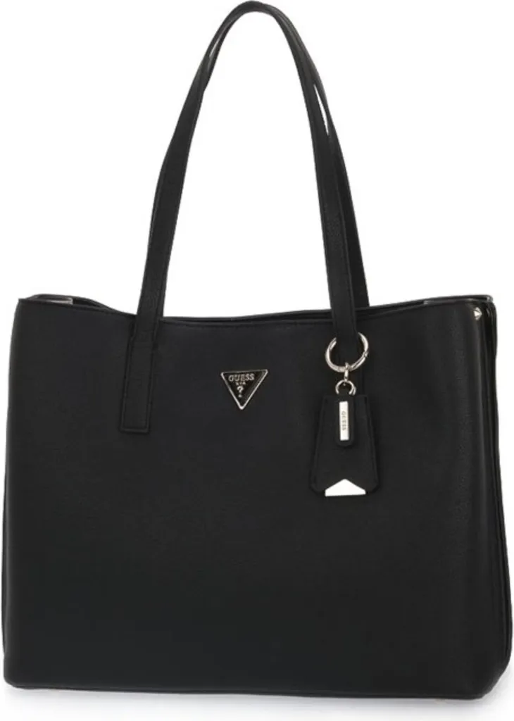 GUESS Meridian Girlfriend Tote - Sac à bandoulière noir en similicuir chic