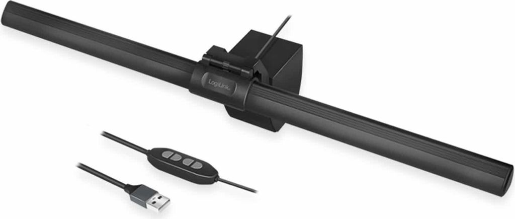 LogiLink USB-LED-Arbeitslampe, E-Learning, 3 Farbtemperaturen & Dimmer, Kreuz, Schwarz, Acrylnitril-Butadien-Styrol (ABS), Aluminium, Haus, Büro, ...