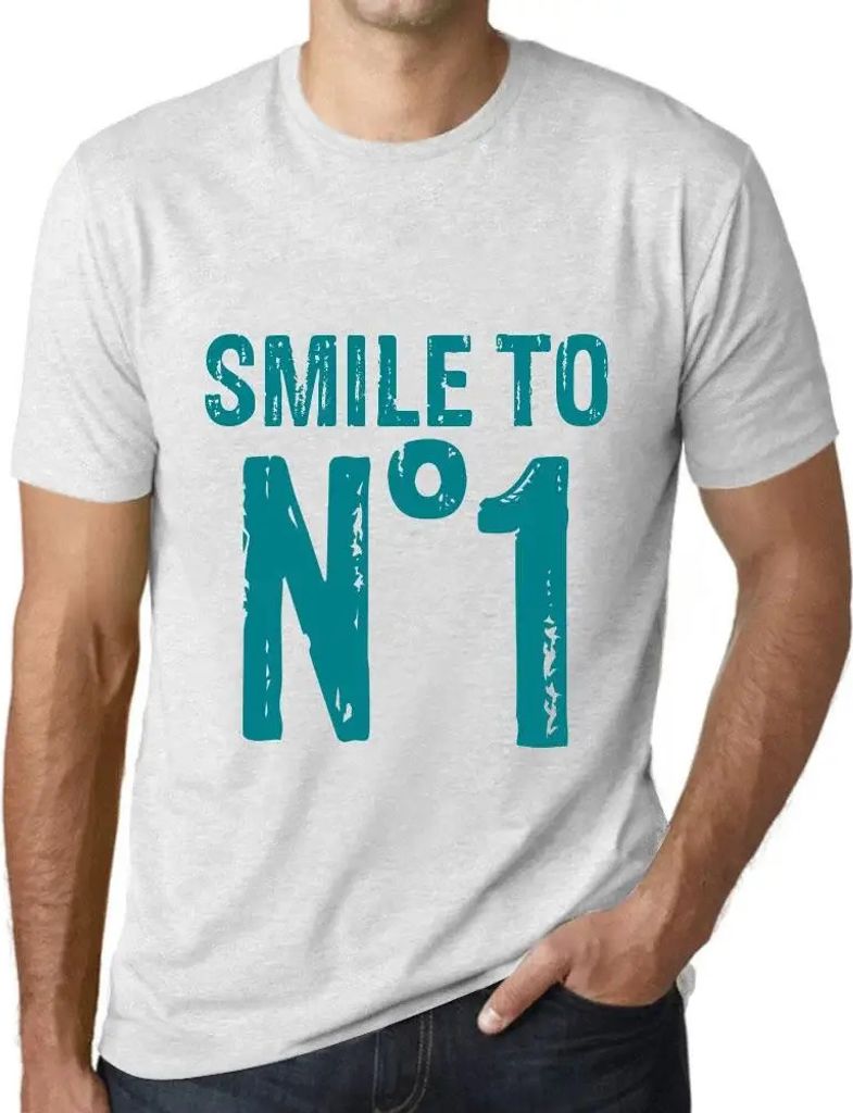 Herren Grafik T-Shirt Lächeln zur Nr 1 – Smile To No 1 – Öko-Verantwortlich Vintage Jahrgang Kurzarm Lustige Druck Geburtstag Geschenk Mann