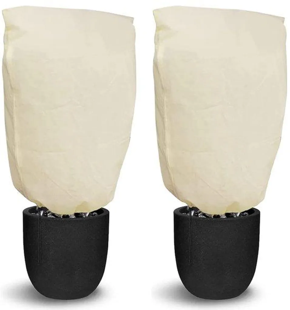 Housse d'Hivernage Plantes 100x80cm Lot de 2 avec Cordon de Serrage