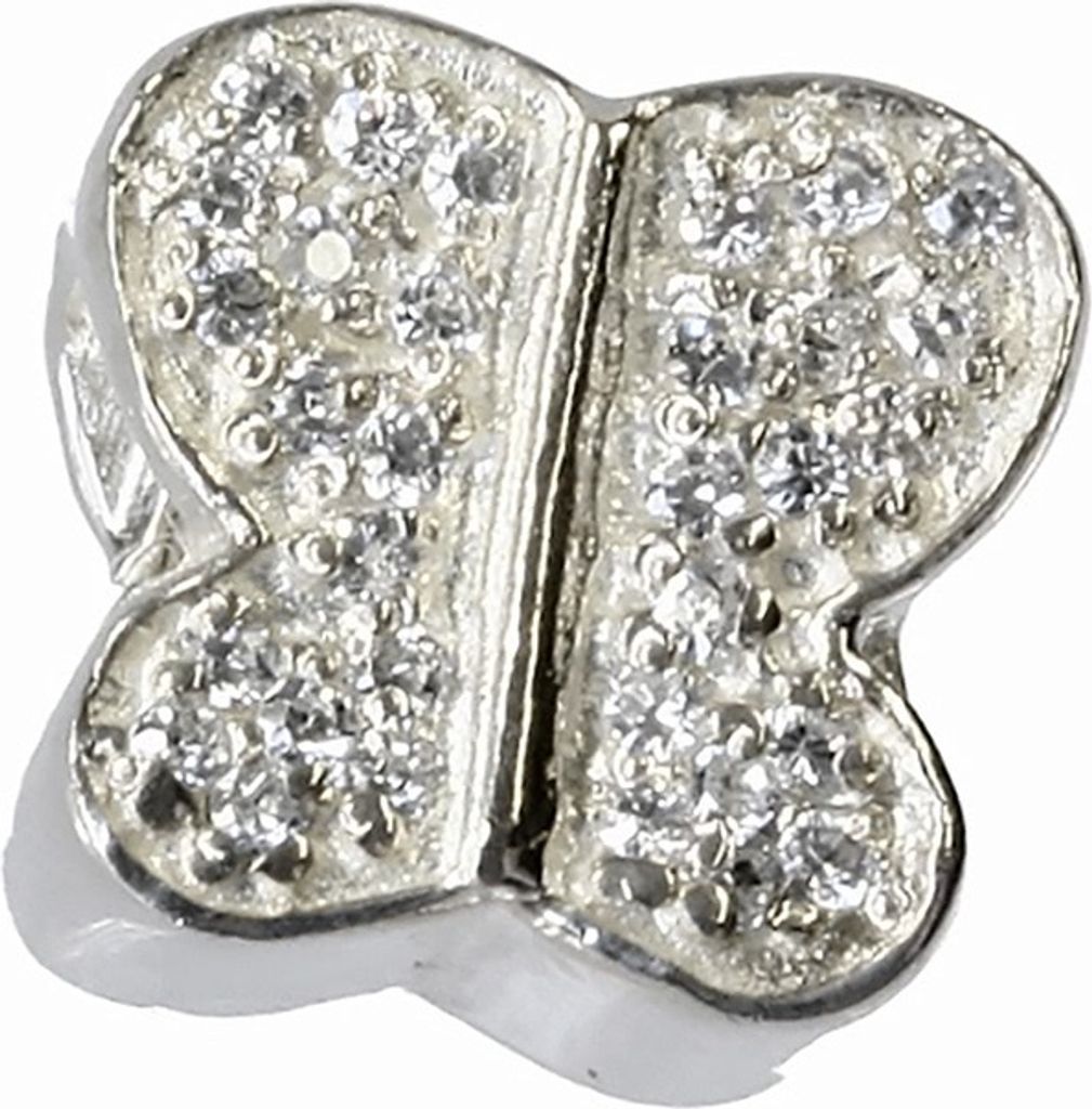 CarloBiagi Bead Charm Schmuck Element Butterfly Zirkonia 925 Silber BBSCZS03C