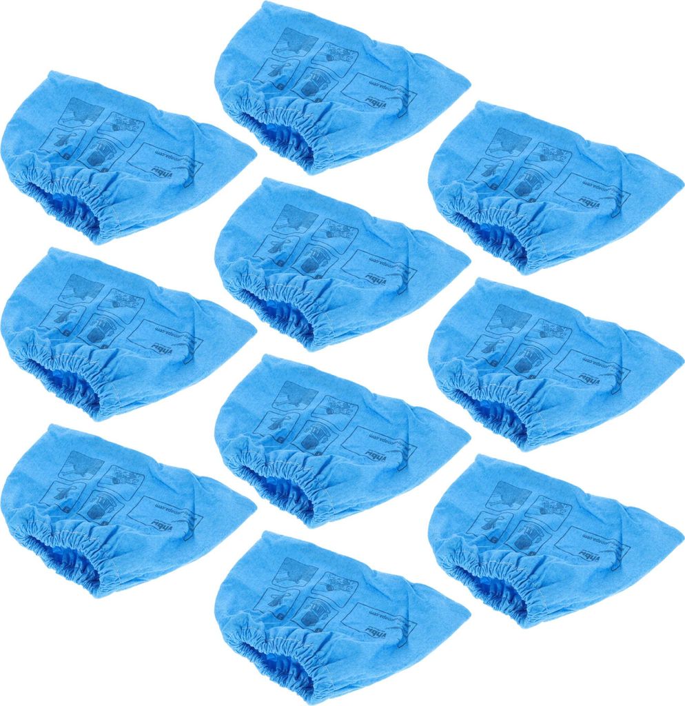vhbw 10x Textilfilter kompatibel mit Parkside PNTS 1300 F5, 1400H4, 1300 E4, 1300 C3 Staubsauger, Nass-/Trockensauger - Stoffbeutel, Abwaschbar Blau