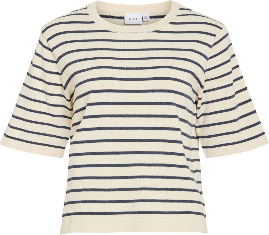 VILA Knit Top Kurzarm Lockerschnitt Minimaldesign Casuallook Größe: L