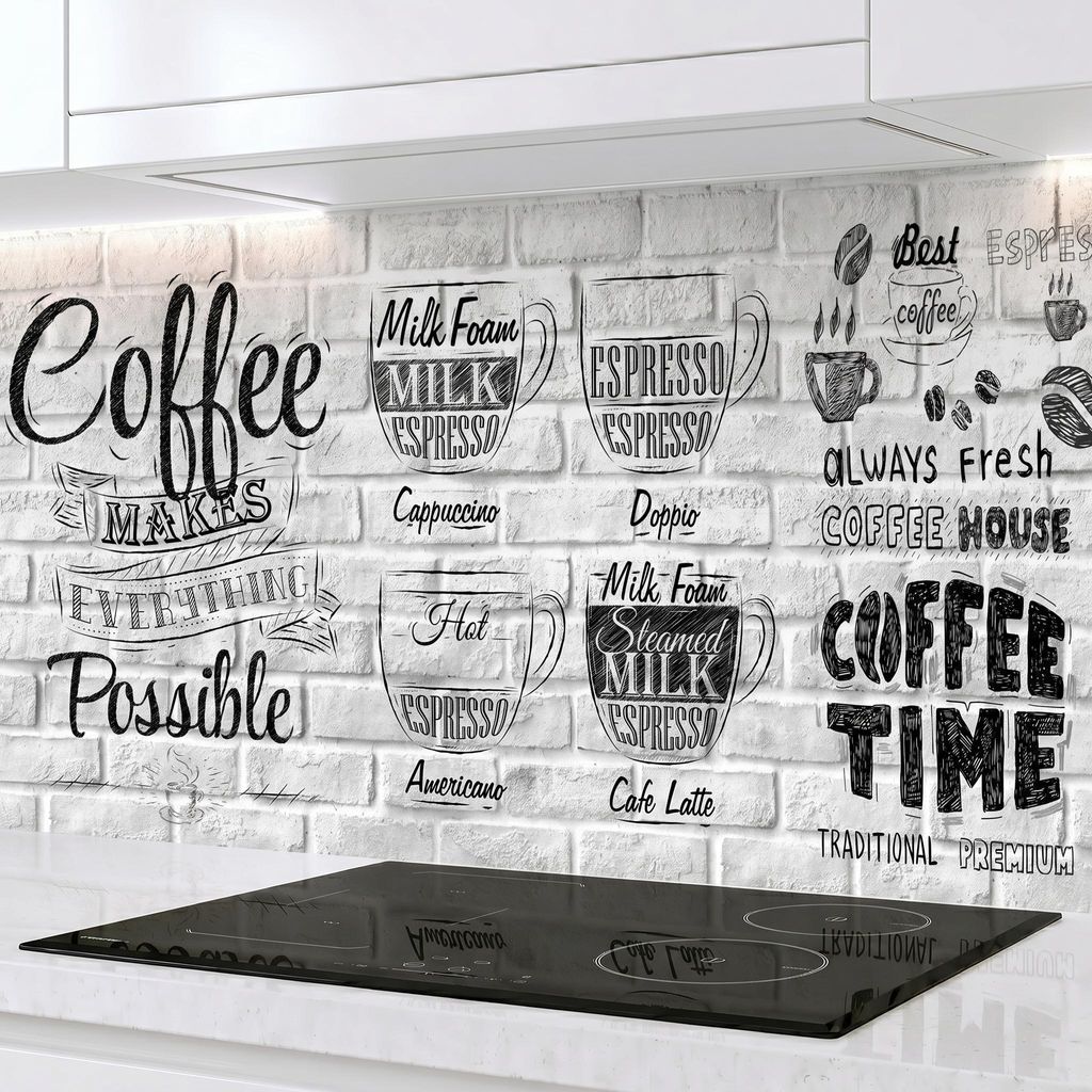 Küchenrückwand Coffee Menü Steinoptik 60x300 cm – Produktbild 