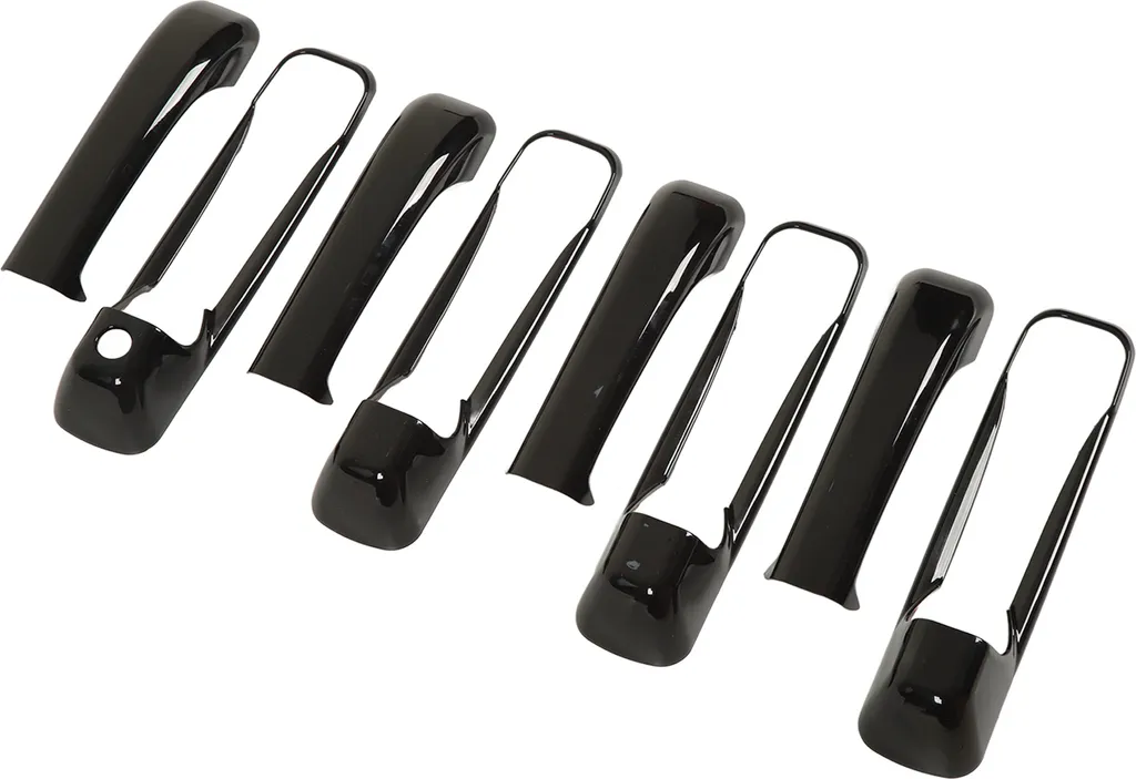 Housse de poignée de porte extérieure voiture noire brillante ABS 4 pcs