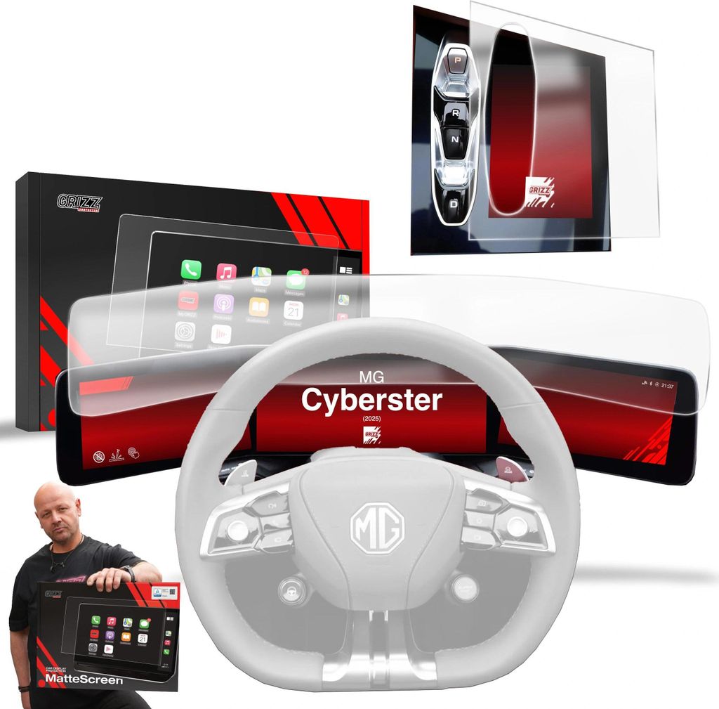 Matte Autodisplayfolie 2in1 für MG Cyberster (2025), Grizz Protector