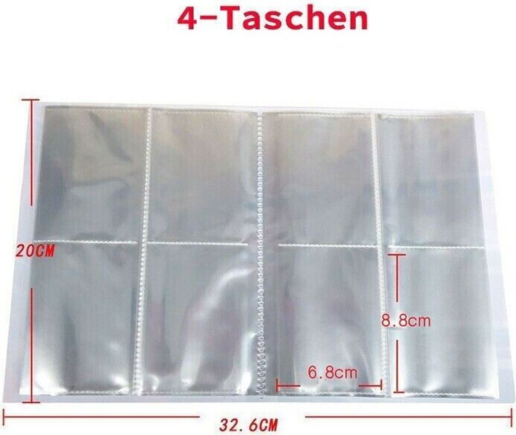 Kartenalbum Mit 4 Taschen Pro Seite – 30 Seiten Für 240 Sammelkarten, 20x15 Cm, Aus PP, Mit Elfen-Design