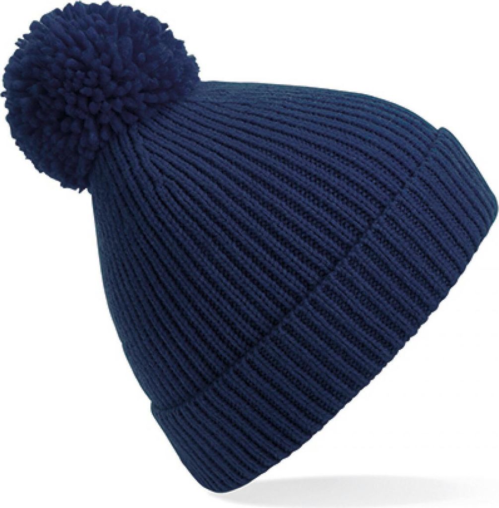 Beechfield Engineered Knit Ribbed Pom Pom Beanie Produktbild 