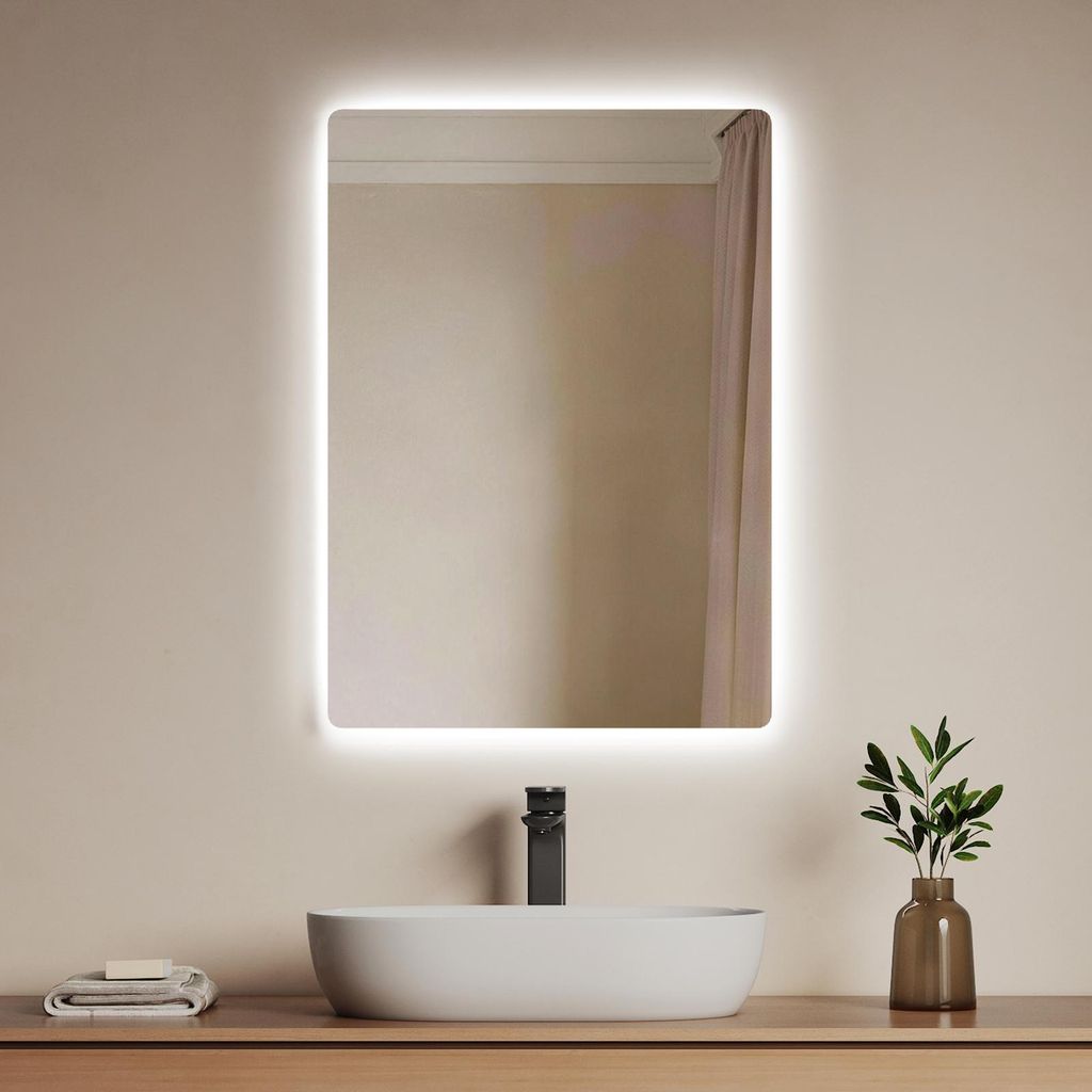 EMKE Badspiegel mit Beleuchtung Randlos 70×50cm, 6500K Produktbild 