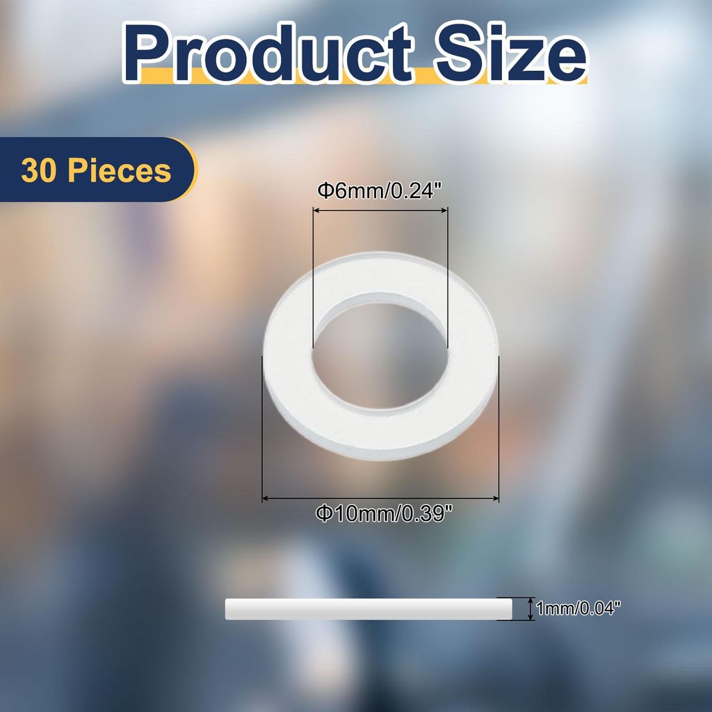30 Stš¹ck M6 Silikon Unterlegscheiben 6mm ID 10mm OD 1mm dick Dichtungsringe O-Ring Distanzscheiben Beilagscheiben Dichtungen Wasserhahn Dichtung...