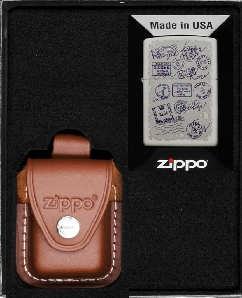 ZIPPO Feuerzeug-Set STAMPS DESIGN Geschenk No4