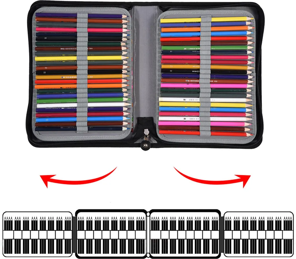 Trousse à Crayons en Cuir Synthétique Robuste à Fermeture Éclair