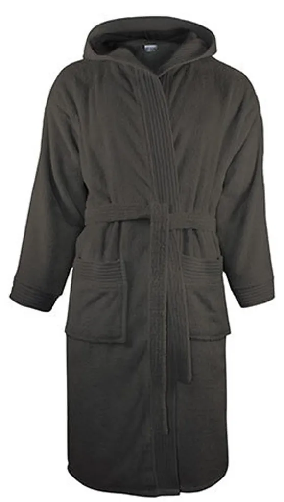 Sortie de bain anthracite avec capuche Peignoir détente mixte S-M