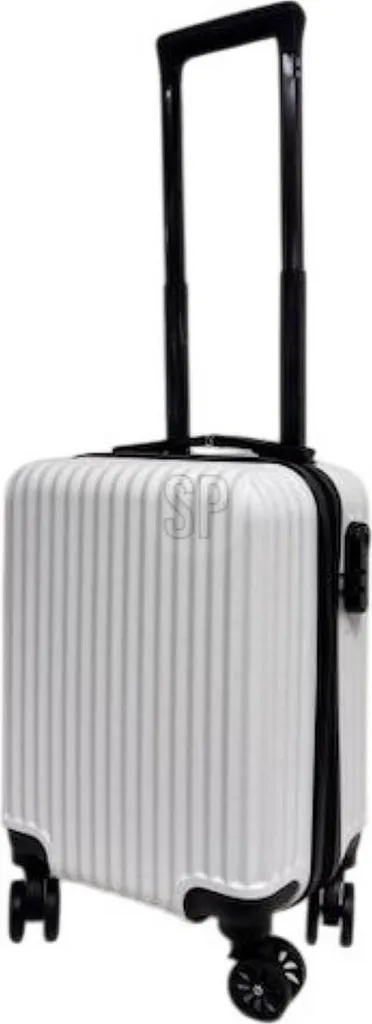 Bagage cabine 29L blanc valise de voyage rigide légère et maniable 4 roues