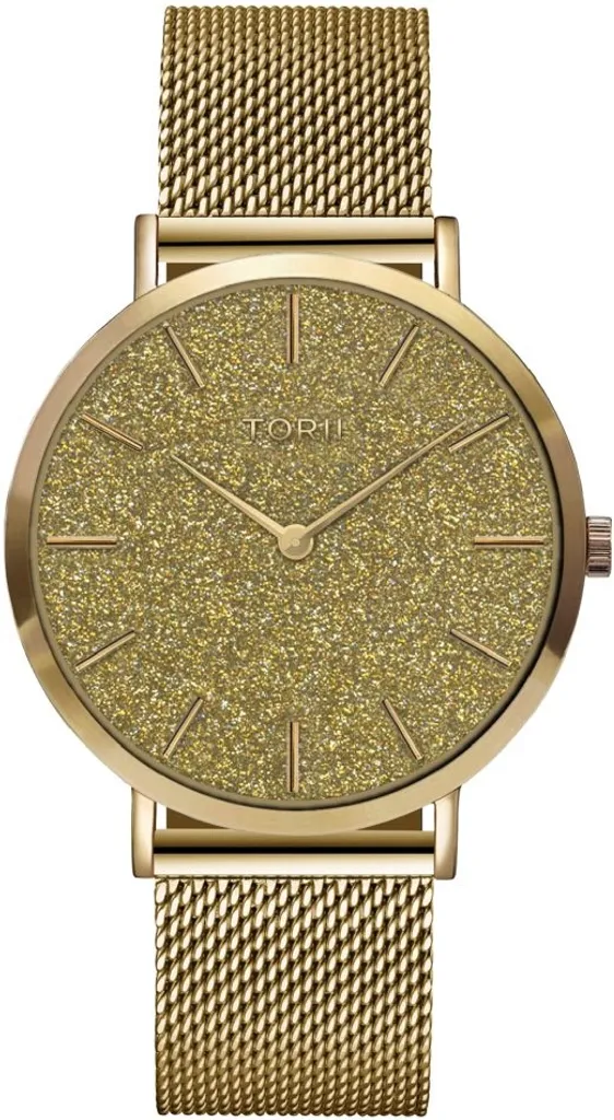 Montre-bracelet dorée pour femme au design minimaliste chic