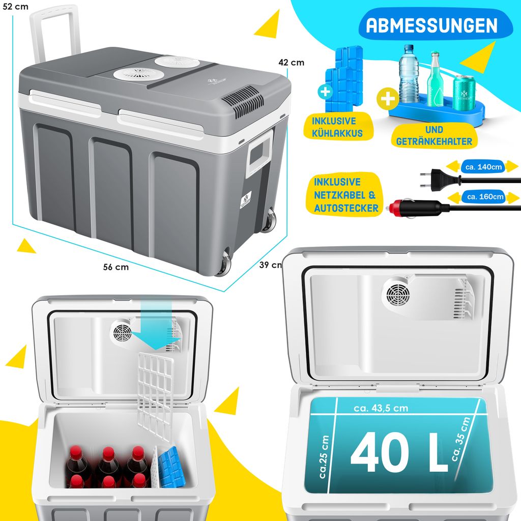 KESSER® Kühlbox 40L mit Rollen | zum Warmhalten und Kühlen Produktbild 7