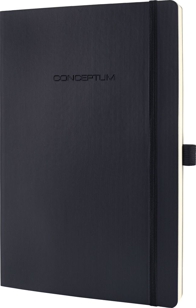 SIGEL CO310 Notizbuch Conceptum, Softcover, ca. A4, kariert, schwarz, 194 S.
