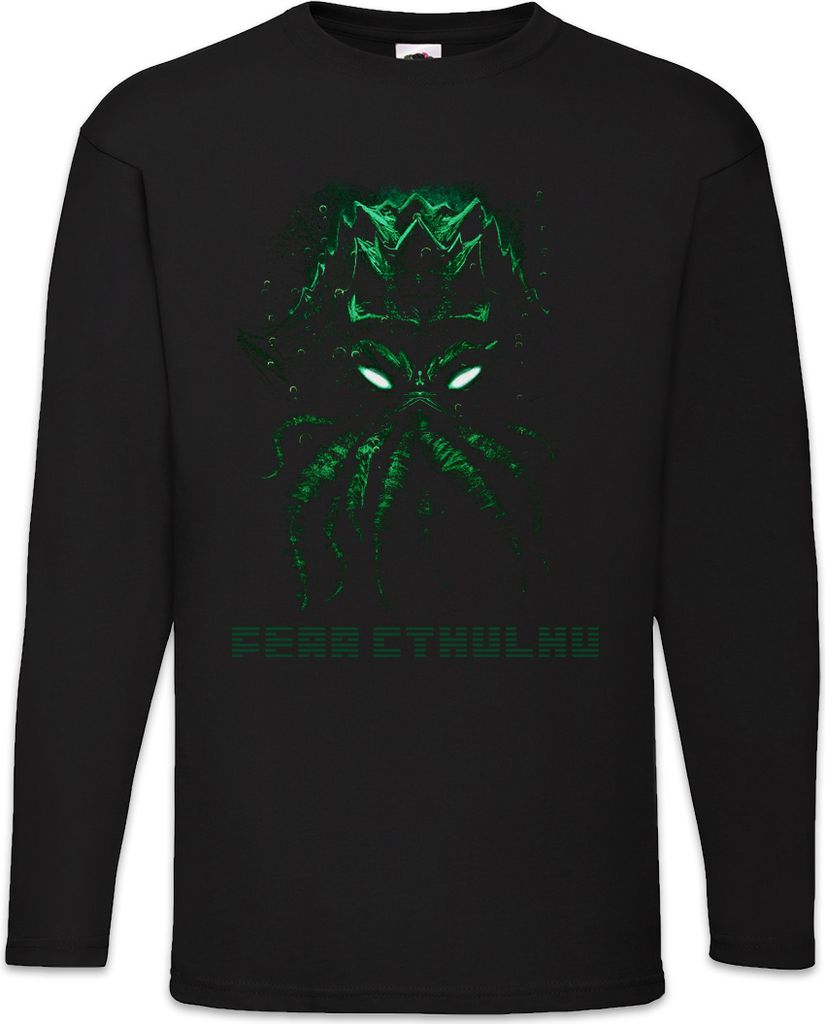 Urban Backwoods Fear Cthulhu, Langarm T-Shirt, Farbe: Schwarz, Größe: 3XL