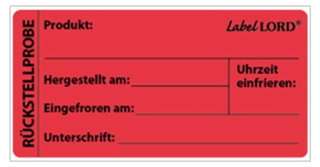1000 "LabelLord" HACCP Lebensmitteletiketten 40 mm x 113 mm rot Rückstellprobe