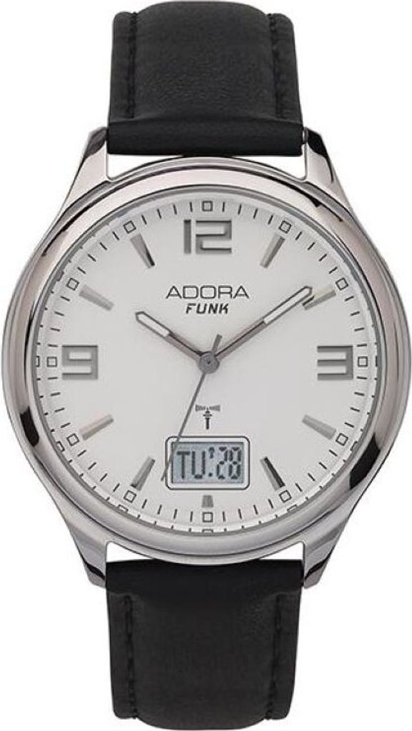 ADORA Funk Armbanduhr Ø 41mm Lederband Datum Produktbild 